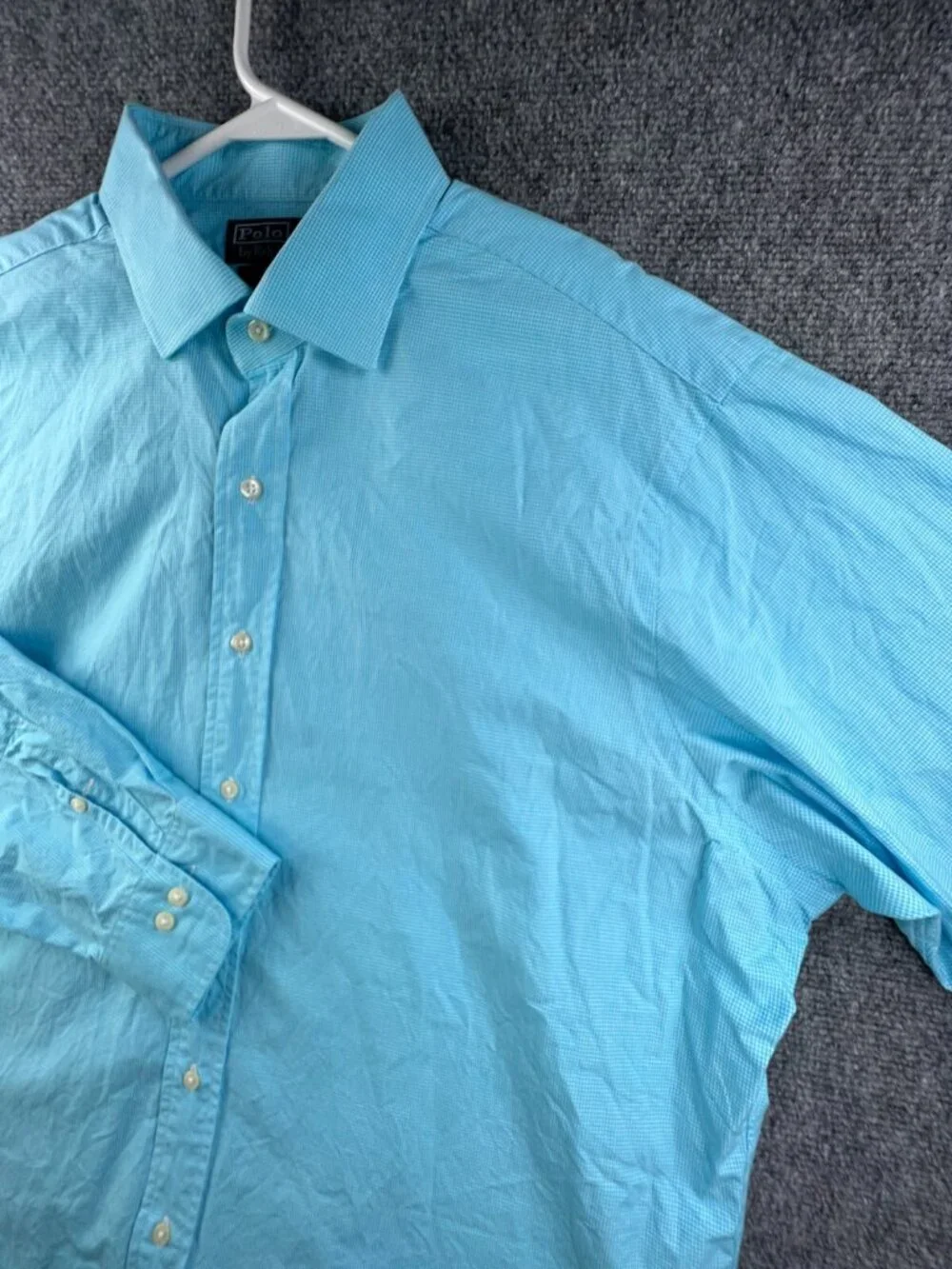 Polo Ralph Lauren Button Up Shirt Long Sleeve Blue Regent Classic Fit 17.5 36/37